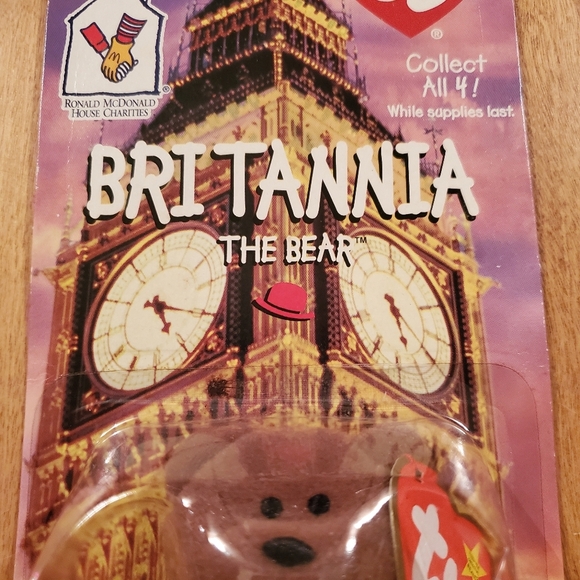 TY McDonalds Teenie Beanie Britannia the Bear 1997 RETIRED - Picture 3 of 5